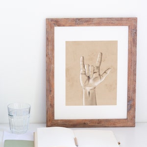 Christ Signing I Love You ASL Watercolor Art Print, Jesus Christ saying &quot;ILY&quot; in American Sign Language, Jesus loves you Christian Jesus Art
