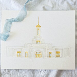 Aquarell Pittsburgh Pennsylvania LDS Temple Fine Art Print