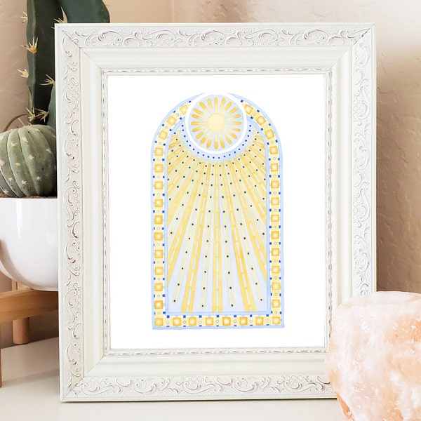 Lubbock, Texas LDS Temple Stained Glass Watercolor Print, LDS temple watercolor, LDS temple painting, temple art, missionary gift, lds art