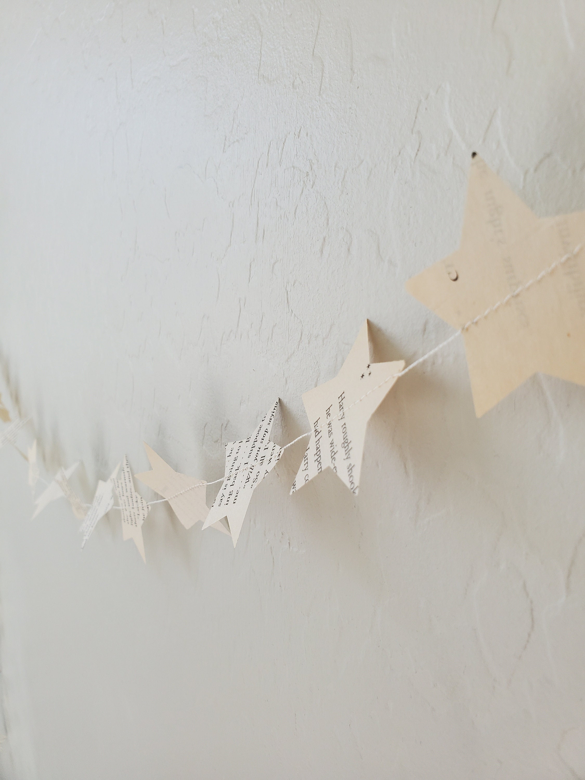 Book Page Garland Harry Potter Upcycled book page WeddingBirthday decoration Party banner Star garland heart garland circle