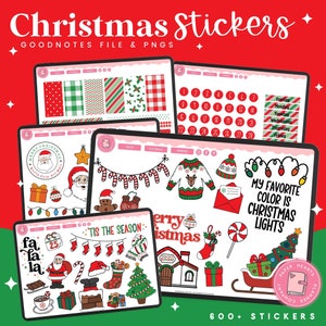 Christmas Digital Stickers | Christmas Goodnotes Stickers | PNG Stickers