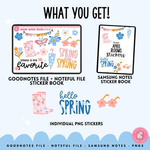 April Blooms Stickers | Spring Digital Stickers | Goodnotes Stickers ...