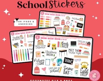 School Stickers | Digital Stickers | Goodnotes Stickers | PNG Stickers