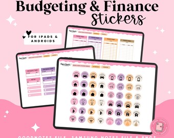 Budgeting Stickers, Finance Stickers, Digital Stickers, Savings Stickers, Goodnotes Stickers, PNG Stickers, Digital Planner Stickers