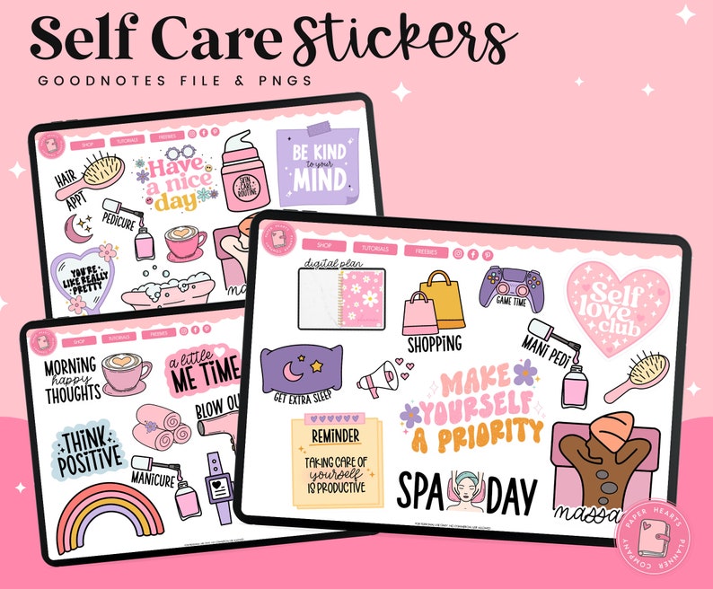 Self Care Stickers | Self Love Stickers | Digital Stickers | Goodnotes ...