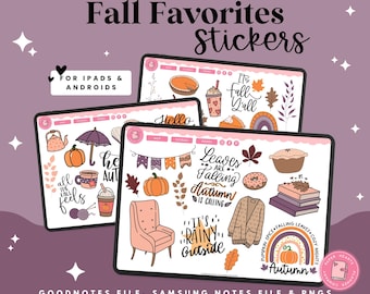 September Stickers | Fall Stickers | Digital Stickers | Goodnotes Stickers | PNG Stickers