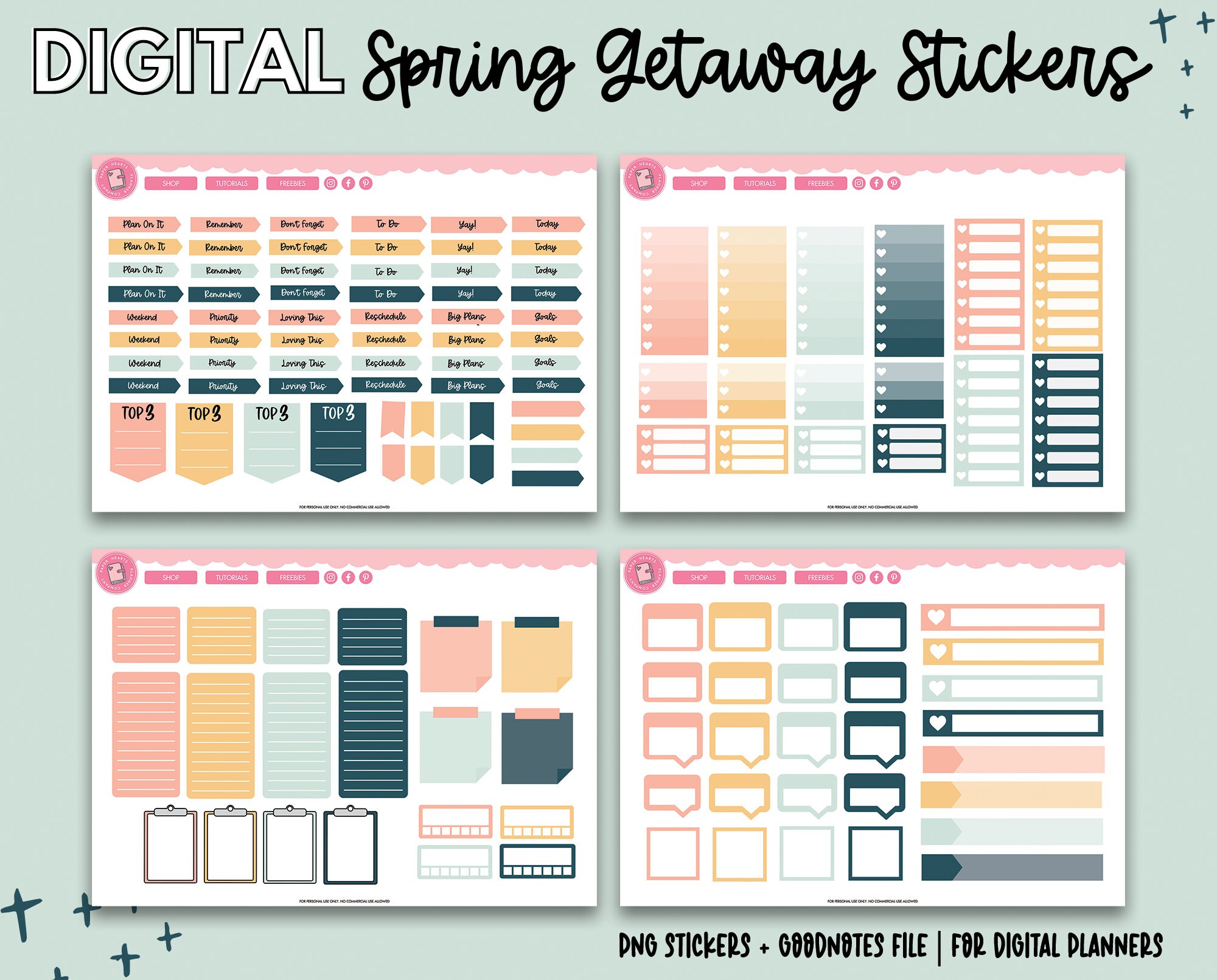 Fun Spring Break Sticker Spring Break Getaway Stickers | Vacation Stickers | Goodnotes Stickers ...