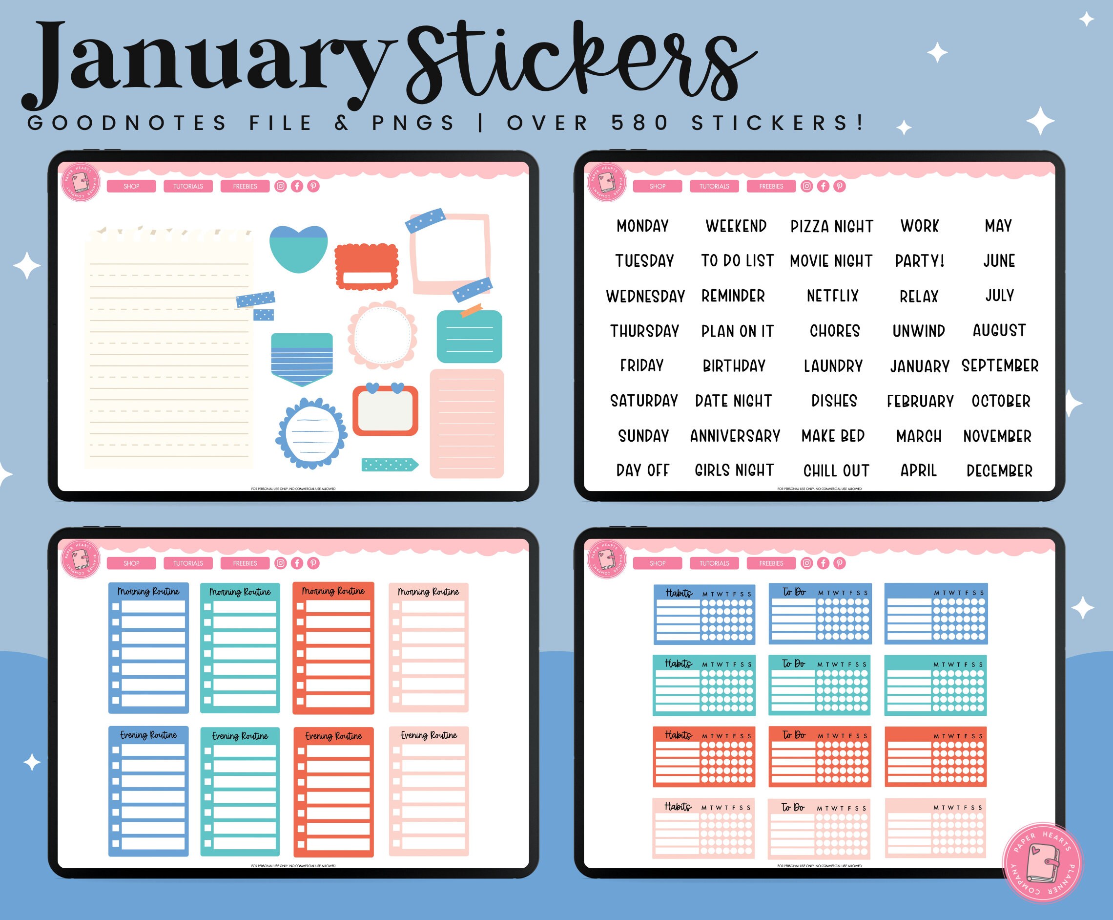 January 2023 Digital Planner Stickers | Digital Stickers | Goodnotes ...