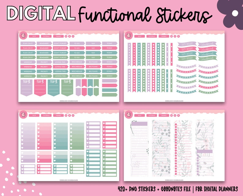 Functional Digital Planner Stickers | Goodnotes Stickers | Planner ...