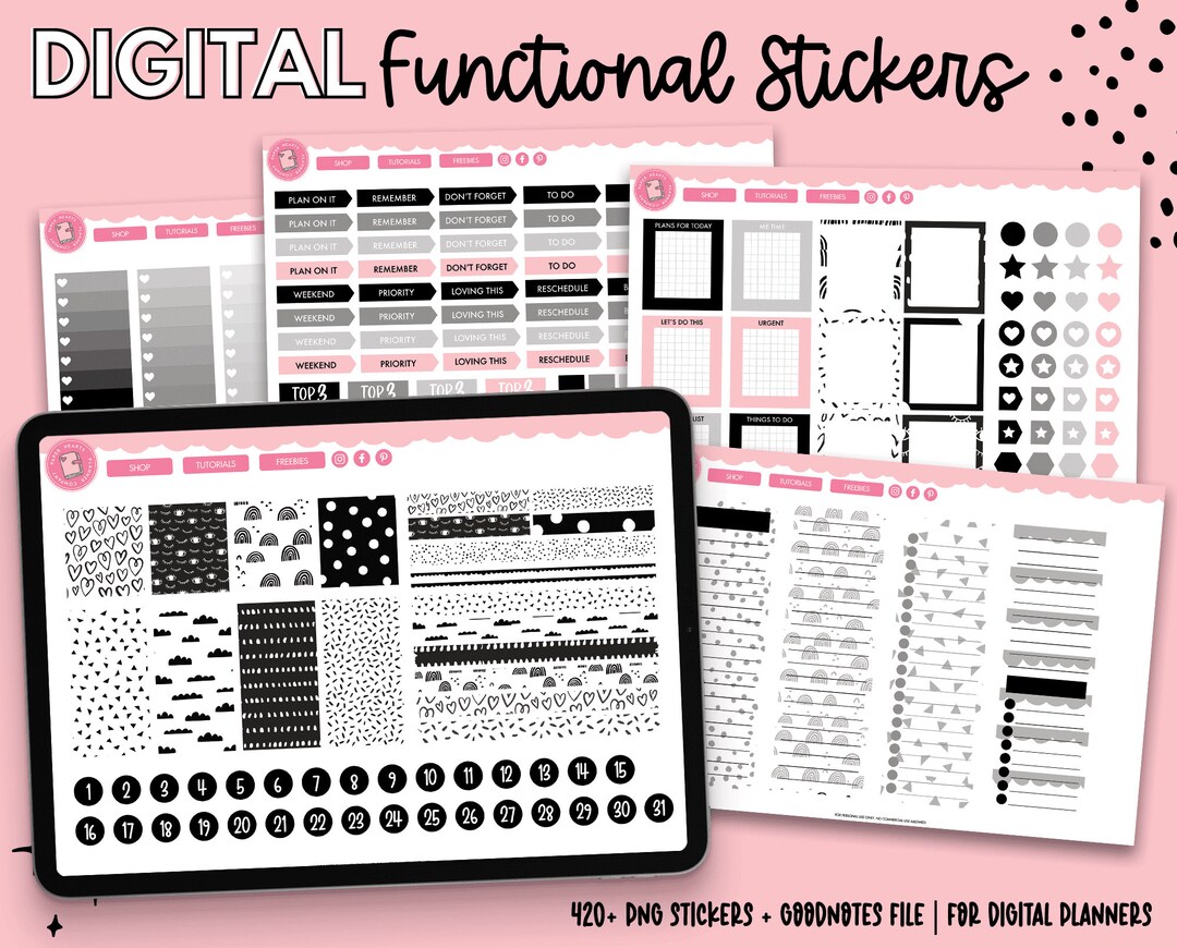 Functional Digital Planner Stickers | Goodnotes Stickers | Planner ...