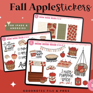 Fall Digital Stickers | Apple Digital Stickers | Planner Stickers | Goodnotes Stickers