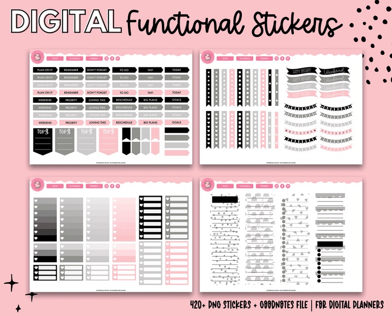 Functional Digital Planner Stickers Goodnotes Stickers - Etsy
