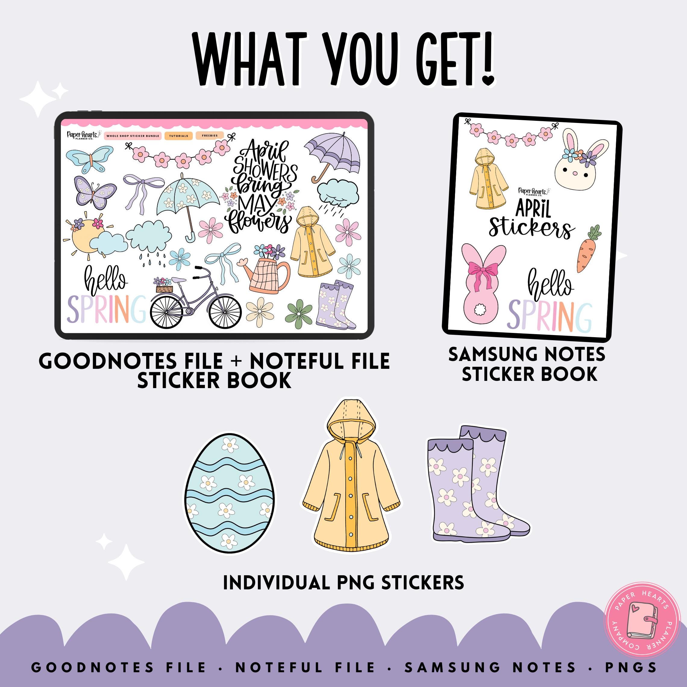 April Stickers, Easter Stickers, Spring Stickers, Digital Stickers ...