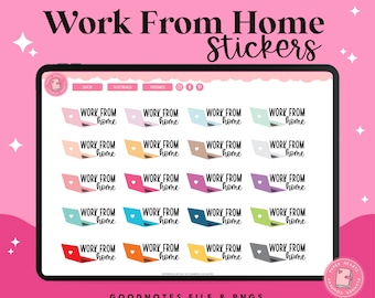Work From Home Stickers | Work From Home Digital Stickers | Goodnotes Stickers | PNG Stickers | Work Stickers