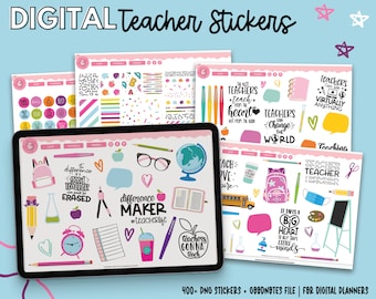 Digital Teacher Stickers | Goodnotes Teacher Stickers | Teacher PNG Stickers | Ipad Stickers | Back To School Stickers