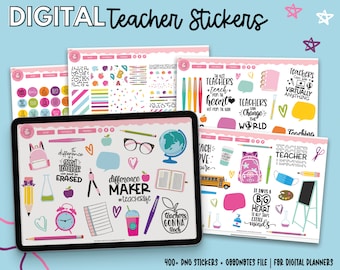 Digital Teacher Stickers | Goodnotes Teacher Stickers | Teacher PNG Stickers | Ipad Stickers | Back To School Stickers