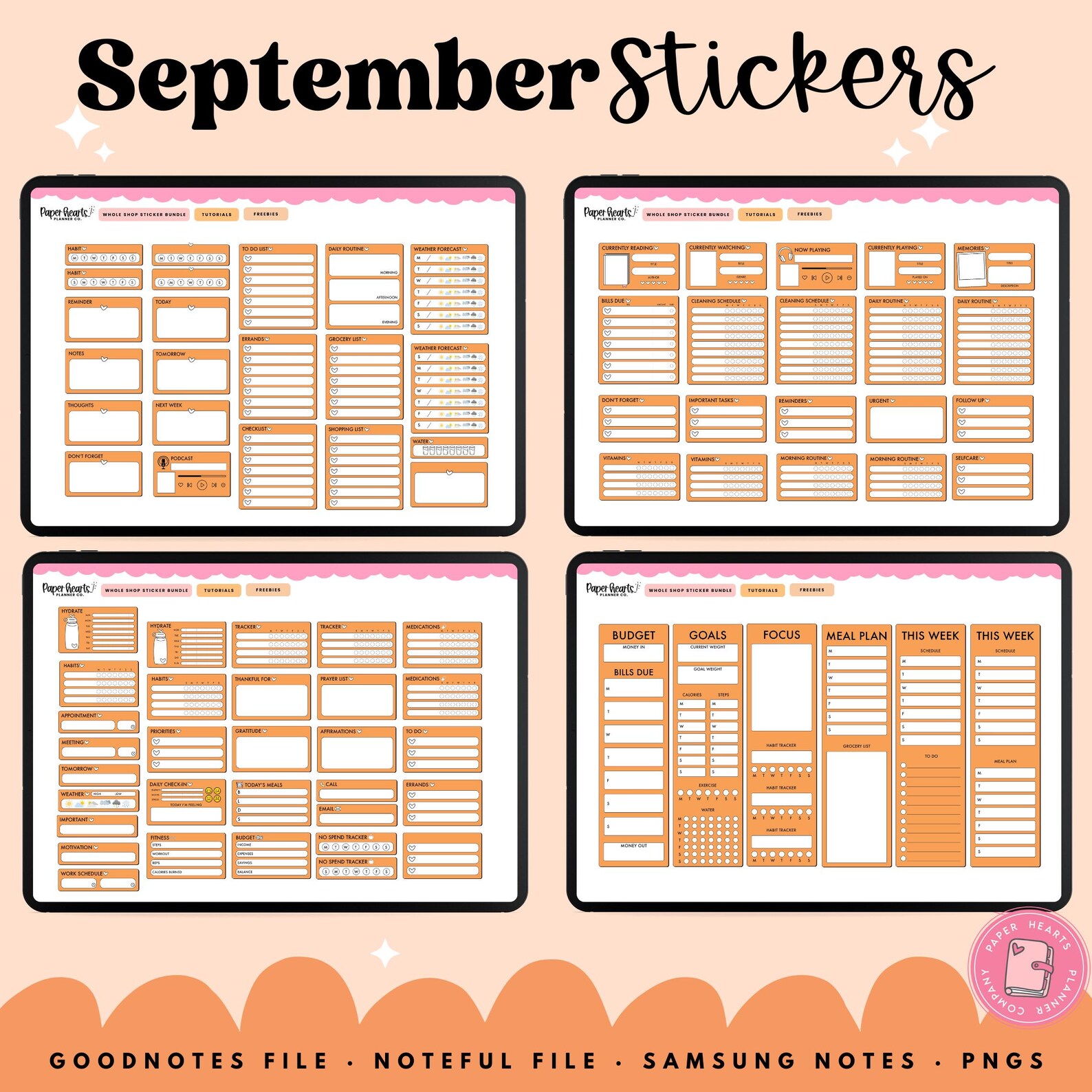 Fall Stickers, September Stickers, Fall Planner Stickers, Digital ...
