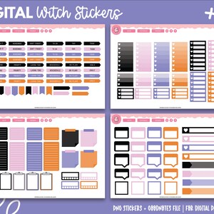 Halloween Digital Stickers | Witch Digital Stickers | Spooky Digital Stickers | Digital Planner Stickers | Halloween Stickers | image 3