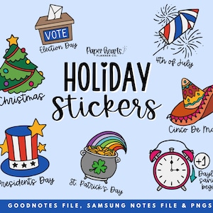 Holidays Digital Stickers | USA Holiday Stickers | Goodnotes Stickers