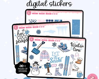 Winter Stickers | Winter Digital Stickers | Goodnotes Stickers | PNG Stickers | Digital Planner Stickers