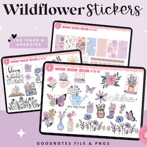 Digital Planner Stickers | Wildflower Digital Stickers | Digital Planning Stickers | Spring Flower Digital Stickers | iPad Digital Stickers