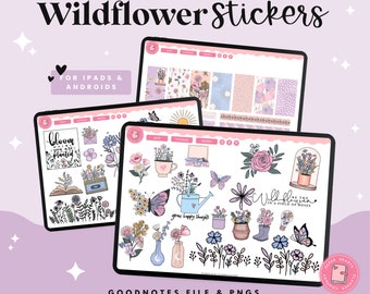 Digital Planner Stickers | Wildflower Digital Stickers | Digital Planning Stickers | Spring Flower Digital Stickers | iPad Digital Stickers