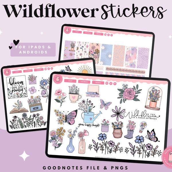 Digital Planner Stickers | Wildflower Digital Stickers | Digital Planning Stickers | Spring Flower Digital Stickers | iPad Digital Stickers