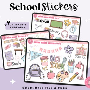 Digitale schoolstickers, terug naar school, lerarenstickers, Goodnotes-stickers, png-bestanden, Samsung-bestanden, digitale lerarenstickers