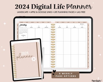 Digital Planner 2023 & 2024 | Dated Life Planner | Goodnotes Planner | Ipad Planner | Neutral Digital Planner