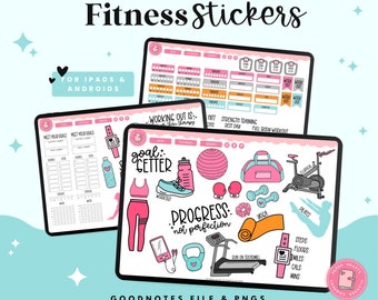 Fitness Digital Stickers | Workout Digital Stickers | Digital Planner Stickers | Goodnotes Stickers