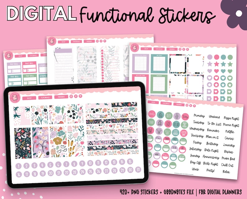 Functional Digital Planner Stickers | Goodnotes Stickers | Planner ...