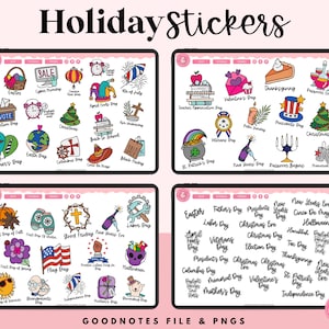 Holidays Digital Stickers | USA Holiday Stickers | Goodnotes Stickers ...