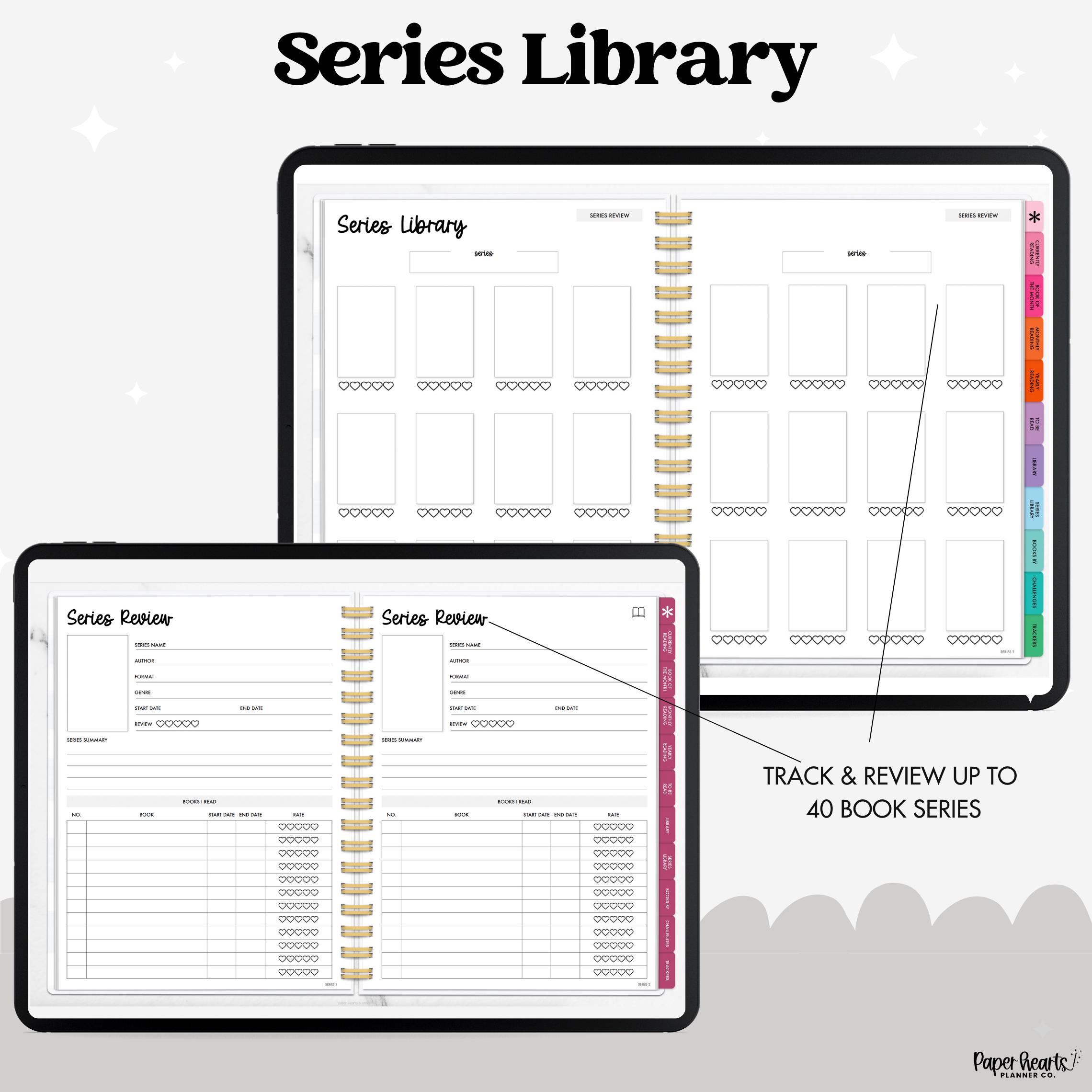 Reading Journal Digital, Digital Book Journal, Book Tracker for iPad or ...