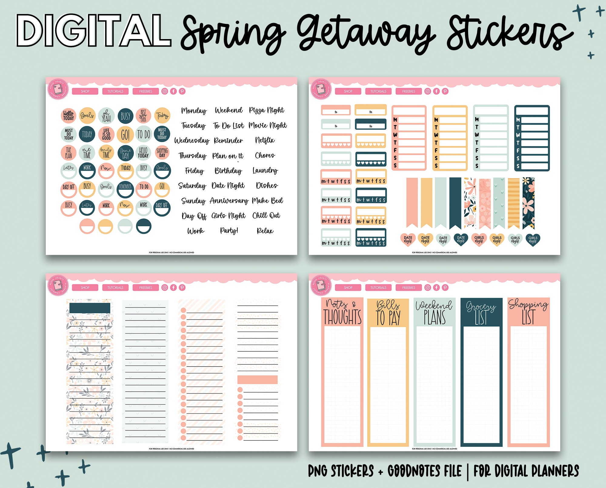 Fun Spring Break Sticker Spring Break Getaway Stickers | Vacation Stickers | Goodnotes Stickers ...