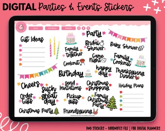 Party Digital Stickers | Party and Event Stickers | Goodnotes Stickers | Event Planning Stickers | Party Planning Stickers