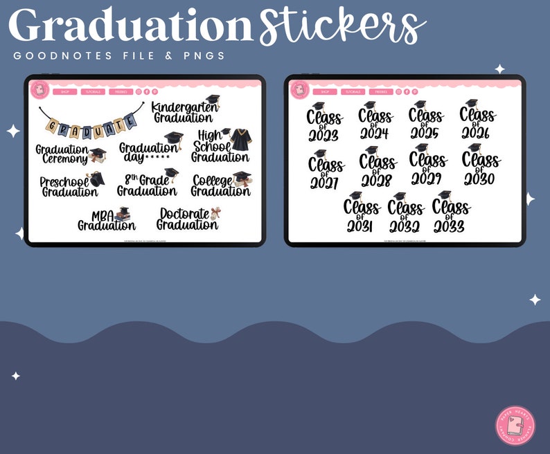 Graduation Program Stickers Graduation Stickers | Graduation Digital Stickers | Goodnotes Stickers ...
