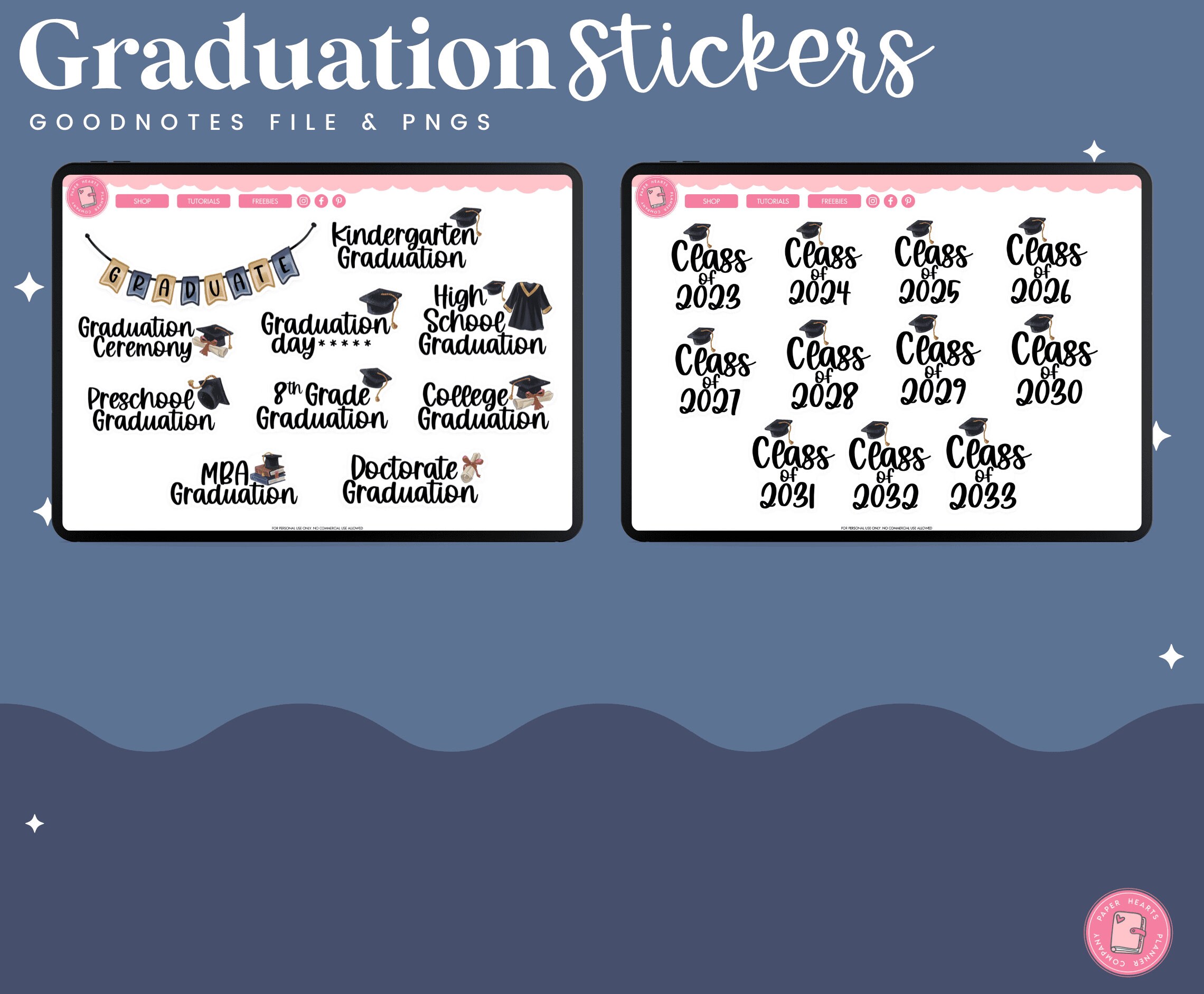 Graduation Sticky Note Graduation Stickers | Graduation Digital Stickers | Goodnotes Stickers ...