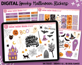 Spooky Halloween Stickers | Digital Stickers | Goodnotes Stickers | PNG Stickers