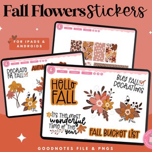 Herbst Blumen Aufkleber | Goodnotes-Aufkleber | Digitale Aufkleber | Aufkleber Herbst