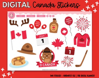 Canada Stickers | Canada Day Stickers | PNG Stickers | GoodNotes Stickers