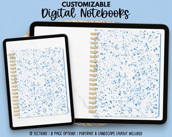 Blå digital anteckningsbok | Blå digital journal | Digital anteckningsbok | Digital journal | Goodnotes anteckningsbok | Noteshelf anteckningsbok