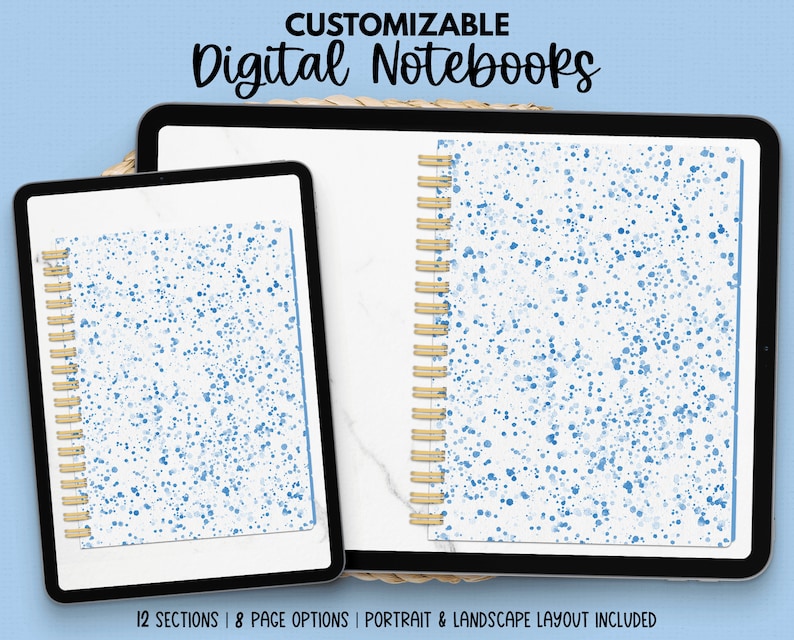 Blue Digital Notebook | Blue Digital Journal | Digital Notebook ...