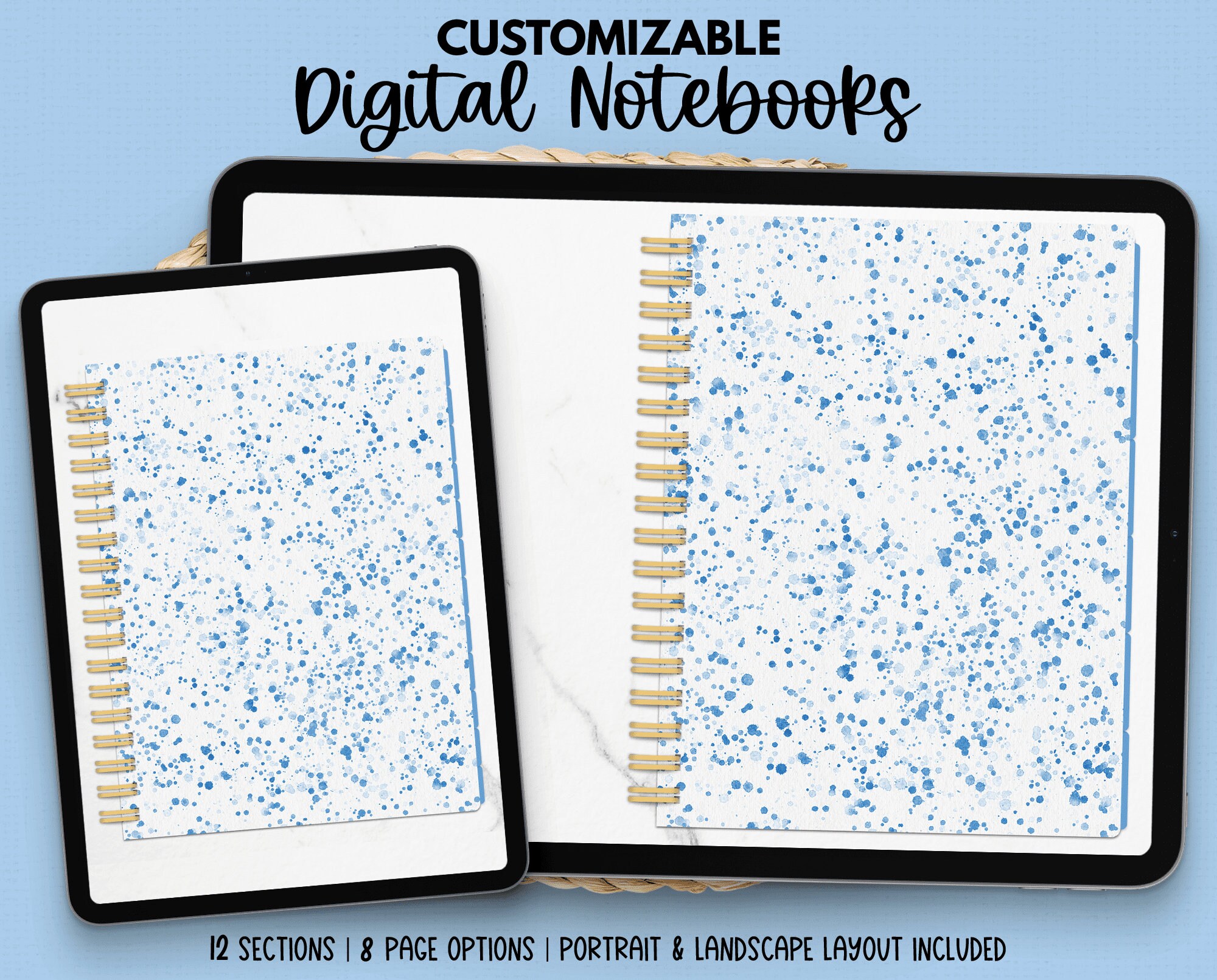 Blue Digital Notebook | Blue Digital Journal | Digital Notebook ...