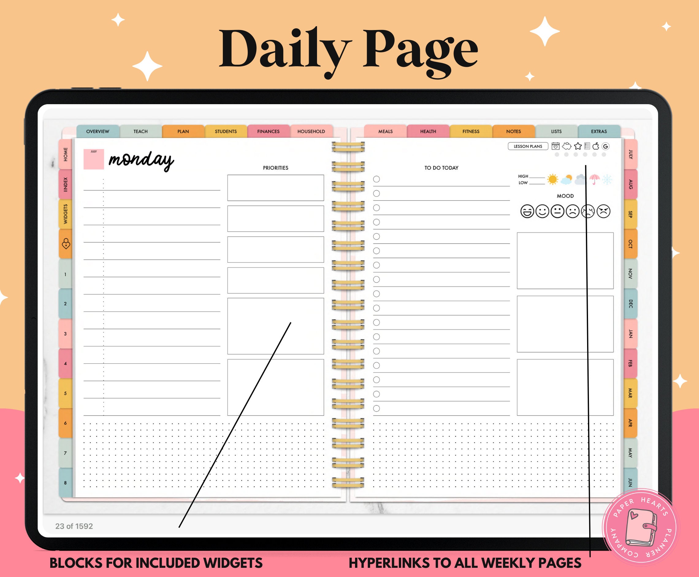 Digital Teacher Planner | Undated Teacher Planner | Goodnotes Planner ...