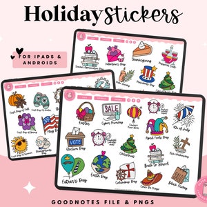 Holidays Digital Stickers | USA Holiday Stickers | Goodnotes Stickers