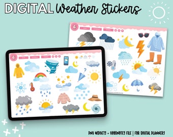 Weather Digital Stickers | Goodnotes Stickers | PNG Stickers