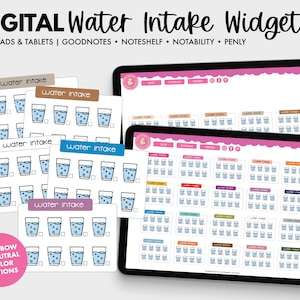 Water Intake Widgets | Digital Water Intake Widget | Water Tracking | Water Intake | Digital Water Tracker | Digital Water Sticker