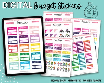 Budget Digital Stickers | Finance Digital Stickers | Goodnotes Stickers | Digital Planner Stickers | Money Stickers | Budgeting Stickers