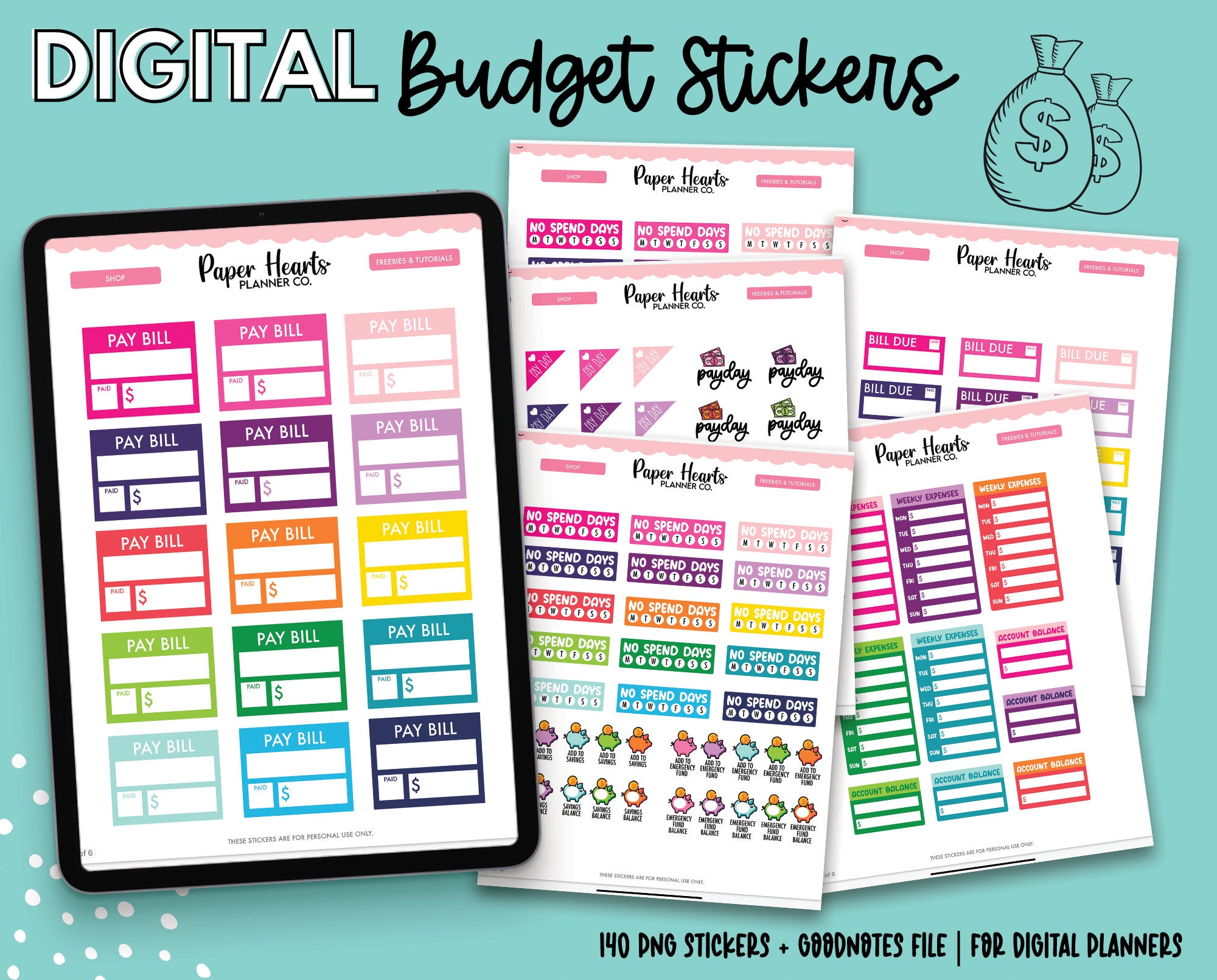 Stickers pour enveloppe budget – LunaShopBudget