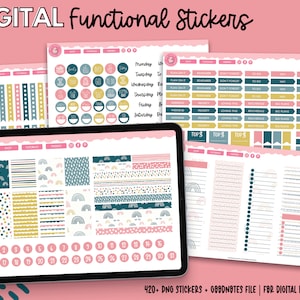 Functional Digital Planner Stickers | Goodnotes Stickers | Planner Stickers | PNG Stickers | Boho Vibes